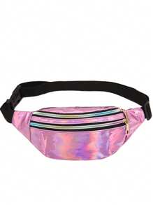 男士激光腰包，防水斜挎单肩包 - 彩色 - 查看 15