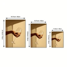 1 pieza - Elegante impresión en lienzo de copa de vino de una sola mano - Decoración moderna de pared sin marco para salas de estar, dormitorios, cocinas, oficinas en el hogar y baños - Colgante vertical único para uso en interiores/exteriores