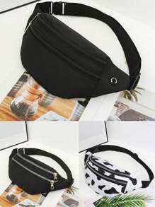 Men's Canvas Waist Bag, One Shoulder Crossbody Pack Belt Bag - Multicolor - View 1