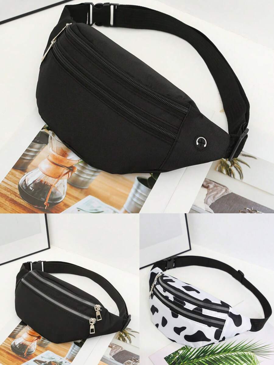 Men's Canvas Waist Bag, One Shoulder Crossbody Pack Belt Bag - Multicolor - View 1