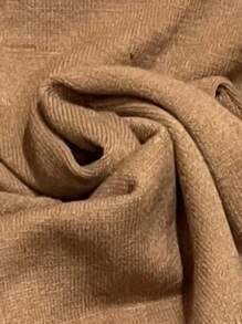 WOMEN'S HIGH NECK MODAL KNITTING PONCHO - Brown - View 3