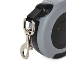 Laisse rétractable durable à deux boutons pour chien - Matériau polyamide, frein et verrouillage en un clic, prise en main confortable, laisse extensible de 3 mètres pour chiens - Aucune pile requise - Pour chiens de taille moyenne à grande - Convient