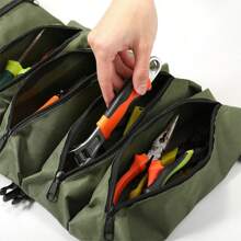 1pc 600D Oxford Cloth Tool Bag, Multi-Functional Rolled Tool Bag, Wrench Roll, For Car Repair Maintenance Tool Kit, Portable Multi-Purpose Hardware Tools Storage Pouch, 5 Zipper Pockets Rolled Storage Bag, Mechanic, Electrician & Enthusiasts Tool Roll Pouch, Car Camping Equipment