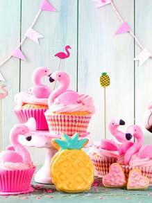 50支/包水果串珠鸡尾酒签，夏季热带派对用品（夏威夷套装），热带鸡尾酒签，夏威夷主题芙蓉火烈鸟装饰牙签，水果甜点签，热带鸡尾酒竹签，火烈鸟菠萝沙滩巨嘴鸟棕榈叶，开胃菜签，适用于饮品、海滩、夏威夷派对装饰 - 彩色 - 查看 7