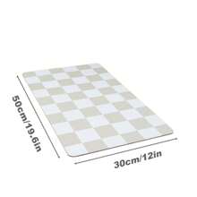 1pc Checkered Dish Drying Mat For Kitchen Counter Coffee Bar Coffee Station Accessories Retro Aesthetic 24"X16"Cute Absorbent Coffee Mat Kitchen Drying Mat Easy To Clean Coffee Bar Decor