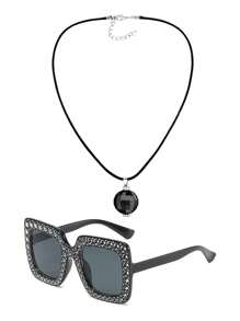 Forever & Moment 2pcs 70s Disco Accessories, Women's Disco Costume Jewelry, Sparkly Necklace And Glasses - Multicolor - View 17