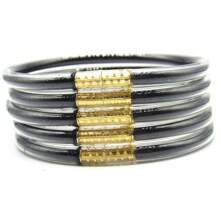 5Pcs/Set Shiny Buddhist Bracelet Color Stuffed Jelly Silicone Bangles - 5pcs 65mm - View 18