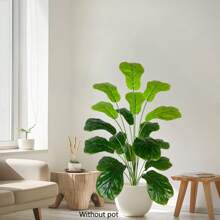 1pc 60-110cm New Artificial Fiddle Leaf Fig Ficus Tree Branch Green Plastic Leaves Modern Realistic Touch Fake Plant Indoor Outdoor Decor Faux Plant For Home Office Garden Room Decoration Gifts Birthday Graduation