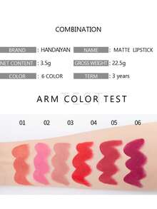 HANDAIYAN Hexagonal Matte Moisturising Lipstick Velvet Finish Lipstick Single Stick Long-Lasting Colour Fashion-Forward Luxury Lipstick Halloween, Christmas & Holiday Makeup Party & Everyday Looks Holiday & Travel Cosmetics Net Weight: 3.5g