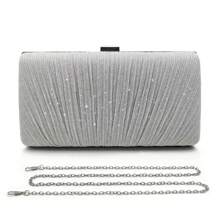 Clutch Bags For Women Glitter Evening Bag Sparkly Handbags Bridal Shoulder Bags Ladies Sequin Chain Crossbody Bag For Wedding, Party, Date, Prom - Silver - View 1