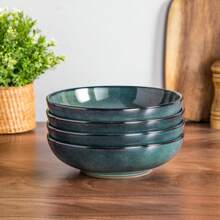 vancasso 4 Pieces Of Bowl, Paste Bowl Set, Porcelain Bowl Set, Green Set, 38oz, 1140ml - 綠色 - 查看 1