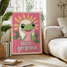 Girly Frog 自爱墙贴，积极你好华丽语录，粉色复古海报，浴室海报印刷品，宿舍装饰，无框架 - 玫瑰紅 - 查看 4