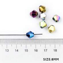 60 件 8 毫米电镀钻石刻面玻璃珠，适用于制作珠宝、耳环、项链和手链配件 - 電鍍菱形 - 查看 2