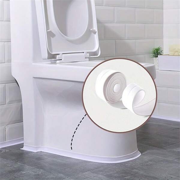 1 Stück 0,86 Zoll/2,2 cm, 1,5 Zoll/3,8 cm weiße Bodendichtungsband/Dichtungsstreifen/wasserdichte Dichtungsband, schimmelresistente Dichtungsband, Dichtsilikonband, wasserdichte Küchenspaltendichtung, Bad & Toilette Rissabdichtungsstreifen, Wandeckenlinienaufkleber, wasserdichtes selbstklebendes Dichtungsband