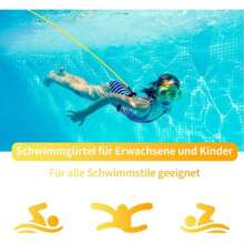 Bande élastique de natation réglable de 4 m, ceinture de résistance, bande élastique de natation professionnelle pour adultes et enfants, ceinture de natation, bande élastique de natation, bande élastique de piscine réglable