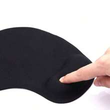 1pc Thick Solid Color Mouse Pad With Soft Foam EVA Wrist Rest, Highly Elastic Wrist Support Mousepad Desk Accessories Office Supplies Office Office Desk Accessories Mouse Pad For Desk - Black - View 5