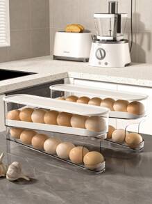 1 件/2 件 - 节省空间的滚动鸡蛋收纳盒，适用于冰箱侧门 - 耐用塑料，无需电池，必备厨房配件冰箱鸡蛋架，冰箱鸡蛋收纳盒，多层鸡蛋托盘容器，2 层鸡蛋收纳盒，透明保鲜收纳盒 - 彩色 - 查看 8