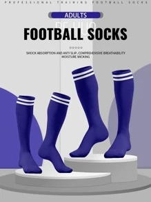 1 Par de calcetines deportivos sobre la rodilla de colores brillantes, 11 estilos, tubo largo anti-arañazos, partición inferior de toalla, resistente al desgaste, antideslizante, absorción de sudor, sin decoloración, estilo de moda sencillo, adecuado para todo tipo de deportes de pelota, apropiado para deportes de primavera