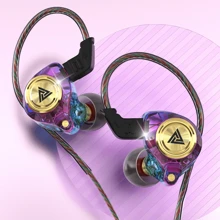 QKZ AK3 File Macaron 3.5mm AUX Wired Headphones 3D Stereo Heavy Bass In-Ear Earbuds With HD Mic Noise Reduction For Gaming Sport Music Live Video Call