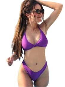 Delta Wing Bikini With Padded Bra And Panty Set Suplex Beachwear - 紫色 - 查看 1