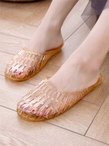 Jelly Shoes Women Slip On Sandals With Heel Anti-Slip Ladies Outdoor Gorgeous Sandals Outdoor Walking Shoes Female Dress Platform Slides