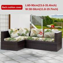 1 pièce Housse de canapé d'extérieur imprimée de feuilles, housse de siège de canapé amovible et élastique en polyester, pour patio, véranda, meuble de jardin