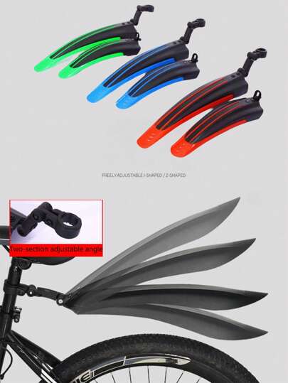 2pcs Bike Set, Portable Adjustable Road Mountain Bicycle Front Rear Fenders Suitable For Commuter & Mountain Bikes