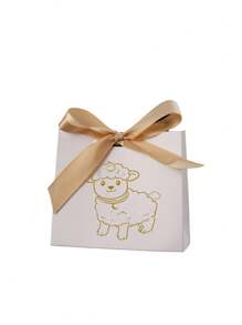 5/10 件优雅绵羊主题开斋节糖果盒，带丝带纸质礼品容器，适合斋月期间的 Kareem，非常适合穆斯林伊斯兰节日宰牲节、派对礼物和家居装饰