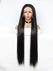 Parrucca dritta in capelli umani senza colla da 36 pollici, parrucca frontale in pizzo per donne, parrucca in pizzo senza colla 13*4 con clip, parrucca frontale in pizzo con radice naturale, facile da usare, colore naturale, densità 180%, lunghezza 8-36 pollici, parrucca frontale in pizzo senza colla con attaccatura dei capelli pre-sfoltita, parrucca frontale in pizzo dritta da 36 pollici in capelli umani, aspetto naturale per uso quotidiano