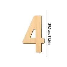 10pcs/Pack 29.5cm Arabic Numeral DIY Wooden Handicraft, Laser Engraved Wooden Number 0-9 Plates, Hanging Decor For Birthday, Wedding, Photo Backdrop Wall - Multicolor - View 19