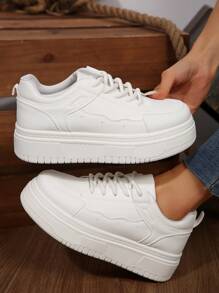 Zapatillas deportivas clásicas de primavera-verano 2025 con plataforma, suela gruesa, suela suave, impermeable, puntera redonda para mujer