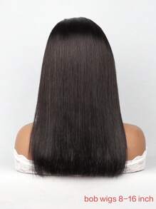 16英寸短直波波头假发，折扣优惠，真人发，预剪，无胶，混合发，透明蕾丝前额假发，预先拔毛，成熟干练，侧分直发，女士短波波头假发，8-16英寸真人发假发，13x4透明蕾丝前额假发，无胶，预先拔毛，带婴儿发，圣诞装饰，适合作为女士礼物，自然发际线，婴儿发，女士圣诞礼物，女士短直波波头假发