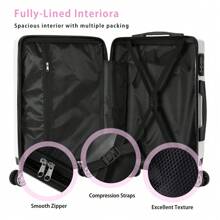 Bộ du lịch 2 món: Một hộp đựng mỹ phẩm và một vali thời trang với kích thước 14 inch và 20 inch, được trang bị khóa số và dung tích lớn, phù hợp cho cả công tác và du lịch, unisex, lý tưởng cho sinh viên sử dụng hàng ngày. Vali kéo du lịch mùa thu, vali kéo có bánh xe, vali du lịch cứng cáp, vali xách tay có bánh xe, đồ dùng du lịch bền chắc, dành cho nam và nữ, phụ kiện du lịch thiết yếu, đồ dùng du lịch, đồ dùng sắp xếp du lịch. - trắng - Xem 8