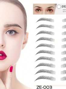 1pc Waterproof 3D Eyebrow Sticker - , Skin-Friendly, Body Makeup, Tattoo Sticker