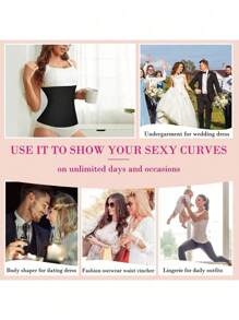 Neoprene Waist Trainer For Weight Loss And Shaping, With Two Zip Sweat Belt - Black - View 4