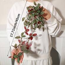 1/2/4pcs Artificial Plants, Hitchhike,Four Choices,A,Red Zebrina,Inchplant,B,Green Zebrina,C,Peperomia,D,Fittonia Inchplant Green Decorations Without Pots For Year Round Decorations, School Dormitory, Office Decorations, Parties, Birthdays, Home Decorations, Decorations For Hotels, Restaurants, Living Rooms, Bedrooms, Weddings, Kitchens And Garden Decorations