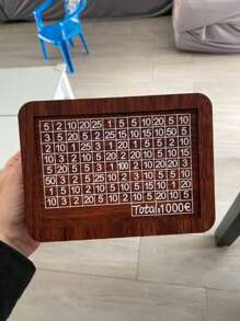 1pc Wooden Money Saving Box, Creative Craft Gift (Money Box Comes With 1 Erasable Pen)