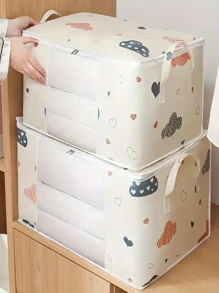 1pc Large Capacity Multifunctional Quilt Storage Bag, With Handles, Dustproof Moistureproof Odorless, Portable Laundry Tote Bag For Home And Dorm Use