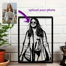 Customized Metal Portrait Wall Art - Modern Iron Art Decor, Suitable For Bedroom, Living Room, Study And Hallway, Unique Gift Idea, Easy To Upload Photos, Room Decoration Gifts Birthday Graduation,Multi-Functional, ,Ornamental,Reusable,Exquisite,Stylish,High-Quality,Colorful,Modern,Custom,Personalized,Unique,Ideal Gifts For Him,Ideal Gifts For Her,Boyfriend,Dad,Girlfriend,Mom,Family,Friends,Tea Room,Home,Garden,Office,For Anniversaries,For Valentine's Day,For Mother's Day,For Birthdays,For Father's Day,For Graduation,For Weddings,For Housewarming,Home Decor,Home Decor