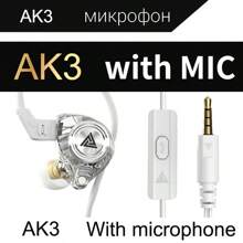 QKZ AK3 File Macaron 3.5mm AUX Wired Headphones 3D Stereo Heavy Bass In-Ear Earbuds With HD Mic Noise Reduction For Gaming Sport Music Live Video Call