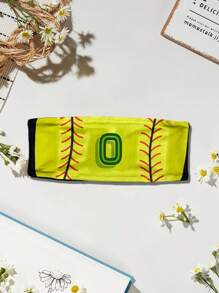 1pc Custom Text/LOGO Personalized Sports Women's Headband, Colorful Stripes Softball Shape Design Non-Slip Headband Hair Accessories - Women's Fashion Sports Headband, Soft Fabric Elastic Headband, Hair Accessories For Women Who Love Sports, Yoga And Running