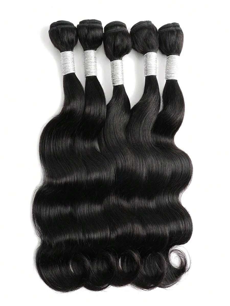 Body Wave Human Hair Bundles 6 To 36Inch Remy Hair Extensions 100g/Bundle Natural Black Color Double Weft Hair 1/3/4Pcs/Lot Human Curly Hair Bundles