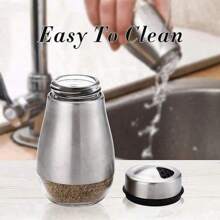 1/2/3/5Pcs Salt And Pepper Shakers Set - Salt Shaker With Adjustable Pour Holes - Piece Dispenser Refillable - Silver - View 3