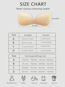 1/2pcs Of Women's Wing Chest Strapless Adhesive Bra, Suitable For Dress Wedding Dress Underwear Backless Wear, Small Chest Gathered Breathable Invisible One-Piece Gathered Bra Stickers, Attached To The Chest Without Trace Slimming Style - View 11