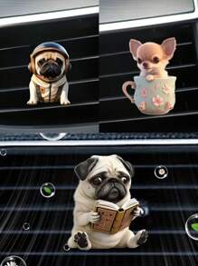 1PC Car Puppy Vent Aromatherapy Clip, 19 Puppy Options To Choose From, Acrylic Material Car Waterproof Decoration, Cute Car Interior Decoration - 1pc Multicolor - View 7