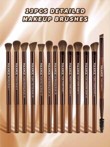 MAANGE 13/20/23/50pcs Makeup Tools Including 20 Pieces Professional Aluminum Tube Makeup Brush Set + 1 Storage Bag + 2 Pieces Air Cushion Puffs For Daily Use And Travel,Makeup Accessories Gifts For Friends ,Brush Set,Makeup Brush Kit,Make Up Brush Set,Make Up Set Complete,Makeup Brush Set,Complete Makeup Kit,Brush Kit,Brushes Makeup Set,Makeup Gift Set,Set - Chocolate Brown - View 15