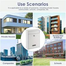 Trintion Letter Box 32 X 21.5 X 8.5cm Post Box Wall Mounted Steel Mail Box Parcel Delivery Box Lockable Letter Weatherproof Post Box With 2 Keys Stylish Letterbox For Keep Your Mail (Black) - Black - View 10