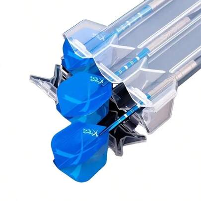 Easytoday Hộp đựng phi tiêu bằng nhựa bền trong suốt có móc khóa, đựng vừa đầu phi tiêu mềm và phi tiêu lên đến 7mm - Phụ kiện phi tiêu di động để cất giữ phi tiêu cứng và mềm, món quà hoàn hảo cho những người đam mê thể thao