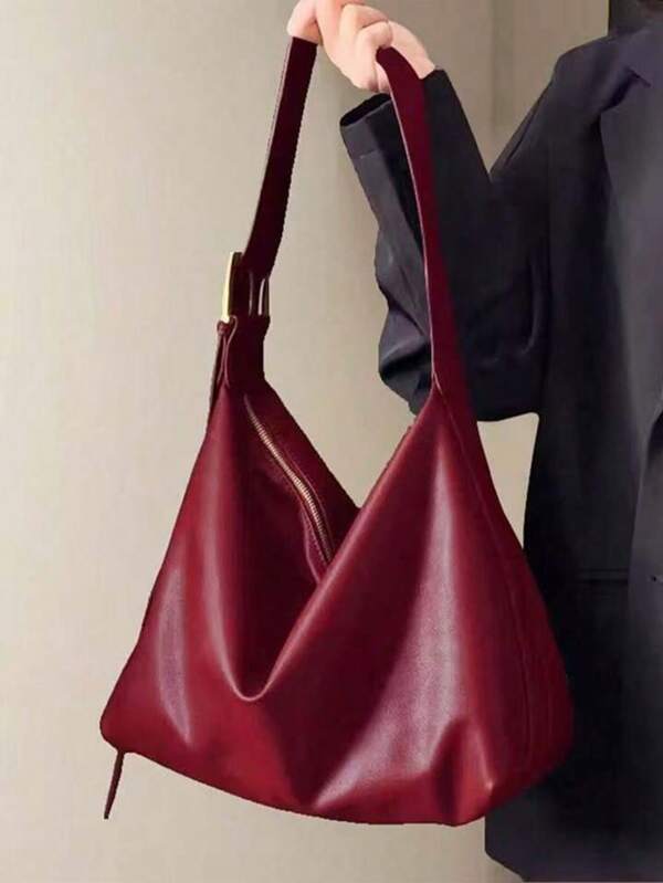 1pc Stylish Simple Large Capacity Tote Bag, Shoulder Bag, Handbag For Ladies' Everyday Use Made Of Soft Leather