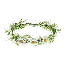 1 Stück verstellbarer Kranz aus synthetischen Blättern und Blumen, Eukalyptus Blumenkranz Haarband für Frauen, Blumenmädchen, Boho-Stil, Party, Fotoshooting, Feiertage, Hochzeit, St. Patrick's Day